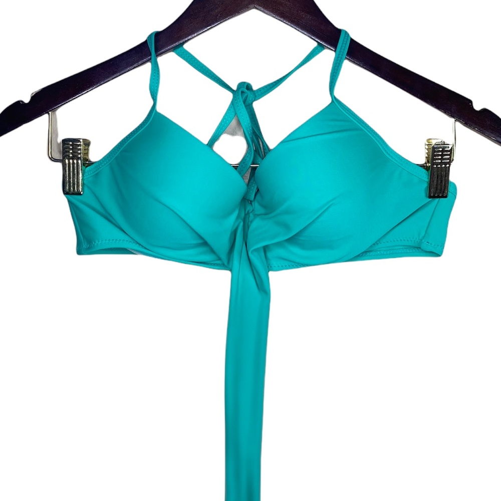 Teal Padded Bikini Top Womens Size Small